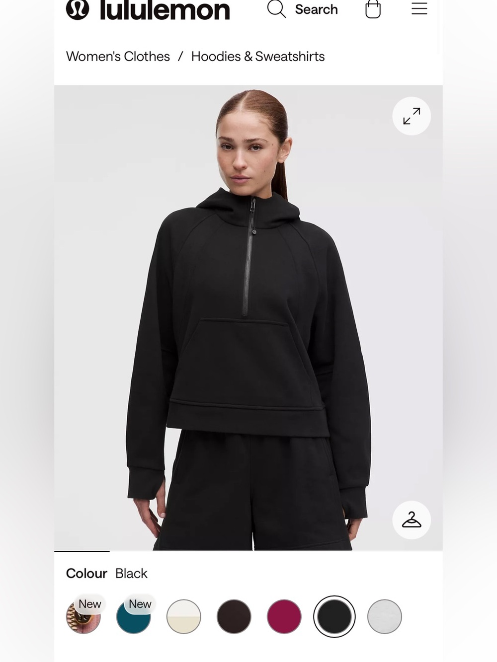 Lululemon scuba black half zip sweatshirt